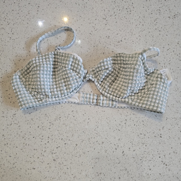 Abercrombie & Fitch Green Gingham Bikini | High Rise Cheeky Bottoms - Picture 6 of 9